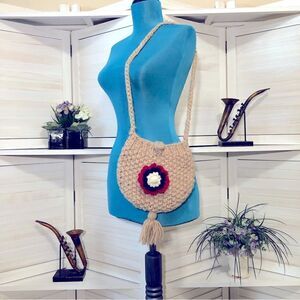 Vintage Wool Floral Handcrafted Crossbody Bag